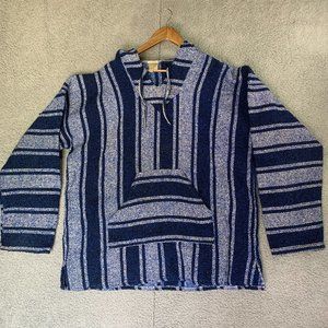 3xl Mens Striped Poncho Hoodie. Excellent Condition